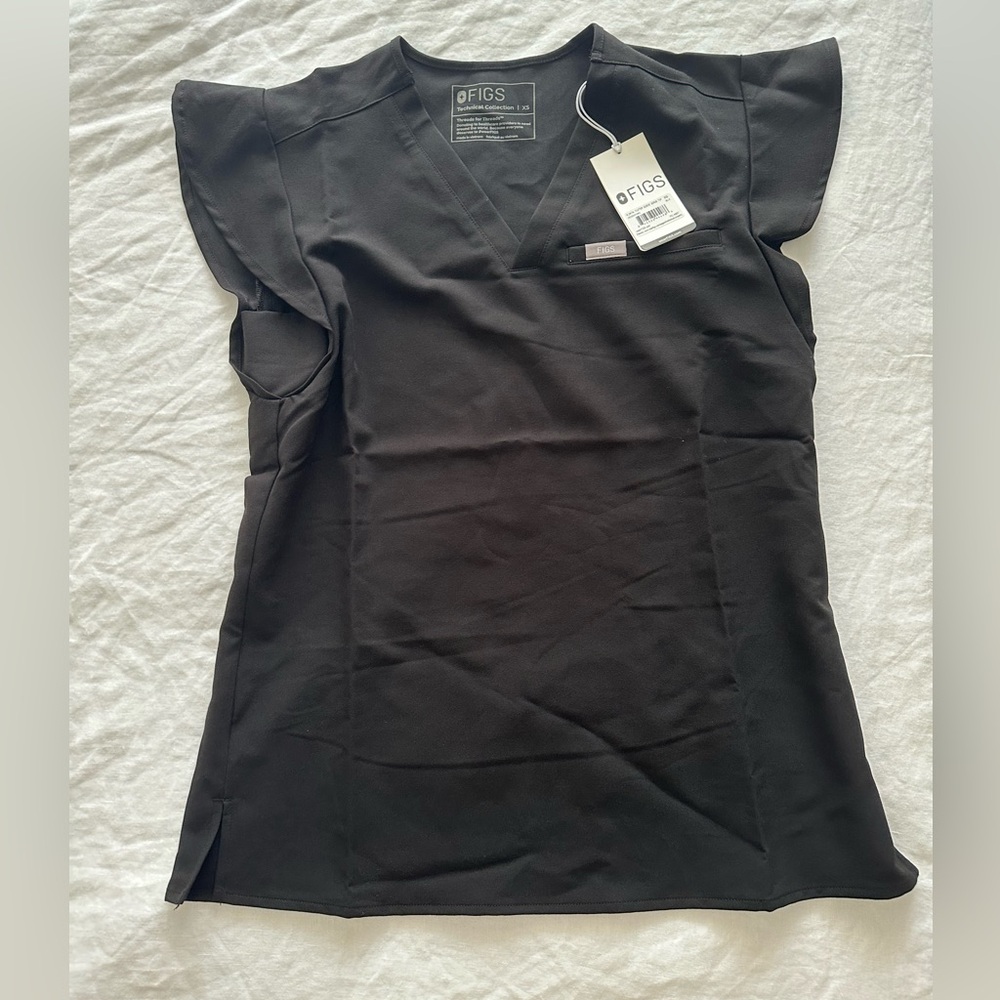 Figs Natal Flutter Sleeve Scrub Top